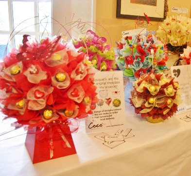 Candy and Chocolate bouquet in red